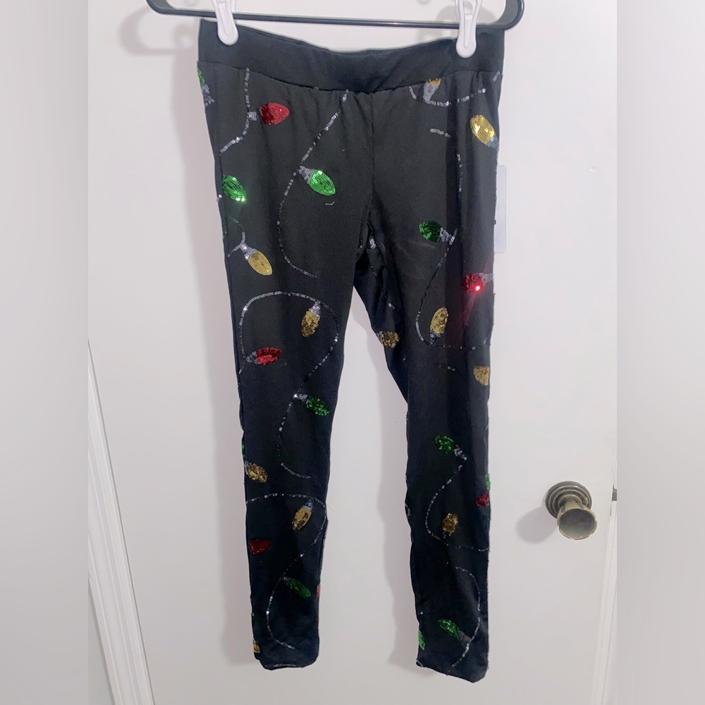 Christmas lights leggings XS Tipsy Elves